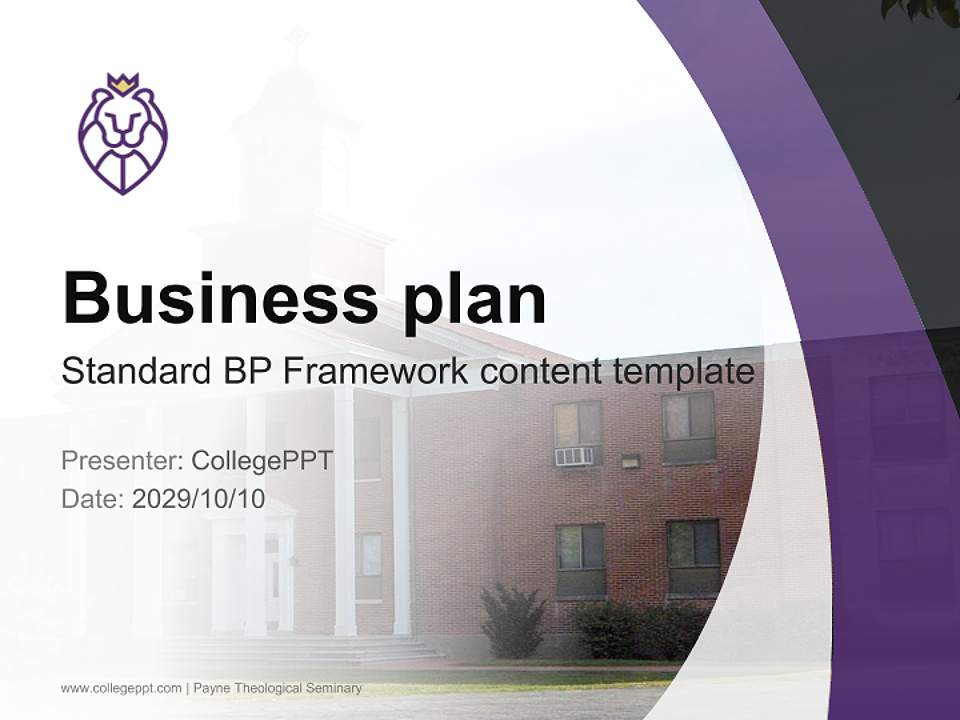 Payne Theological Seminary Competition/Entrepreneurship Contest PPT Template4:3 ratio PPT effect preview image9
