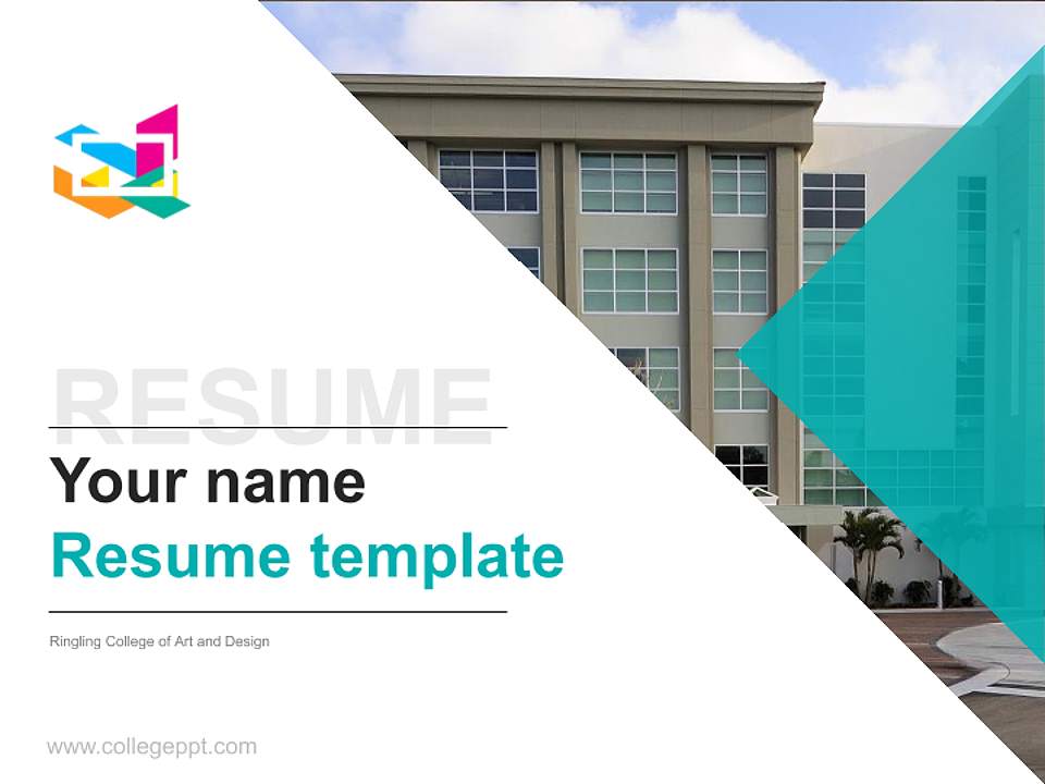 Ringling College of Art and Design Resume PPT Template4:3 ratio PPT effect preview image5