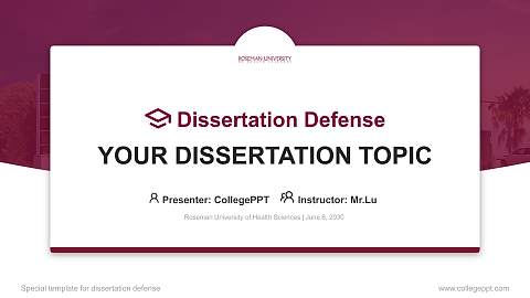 Roseman University of Health Sciences Graduation Thesis Defense PPT Template