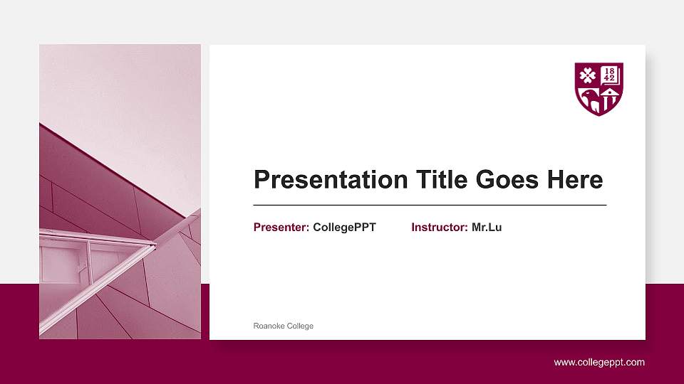 Roanoke College General Purpose PPT Template16:9 ratio PPT effect preview image