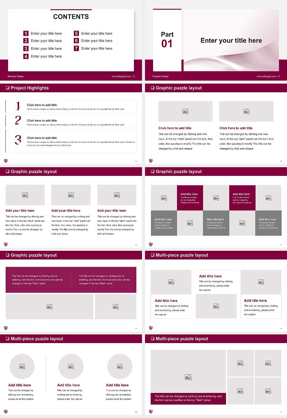 Roanoke College General Purpose PPT Template16:9 ratio PPT effect preview image2
