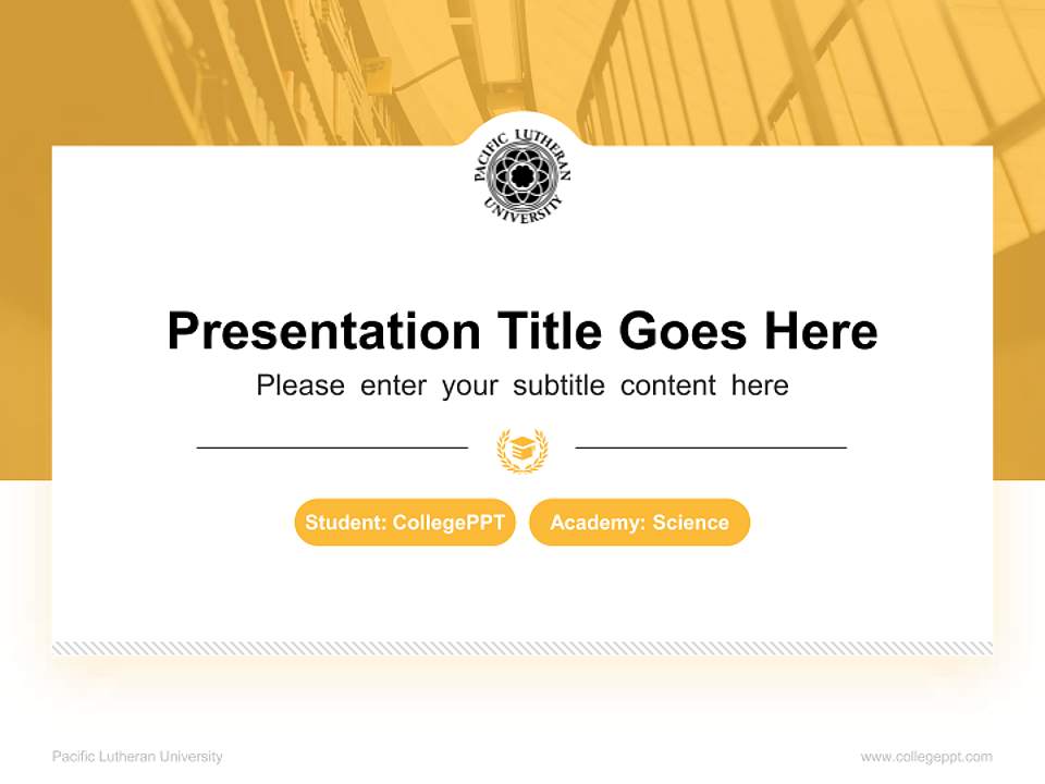 Pacific Lutheran University National Scholarship Defense PPT Template4:3 ratio PPT effect preview image4
