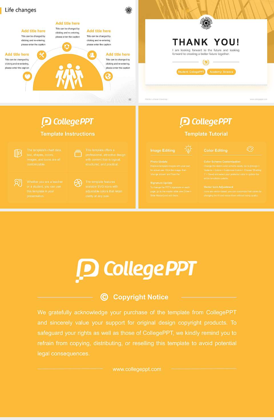 Pacific Lutheran University National Scholarship Defense PPT Template4:3 ratio PPT effect preview image4