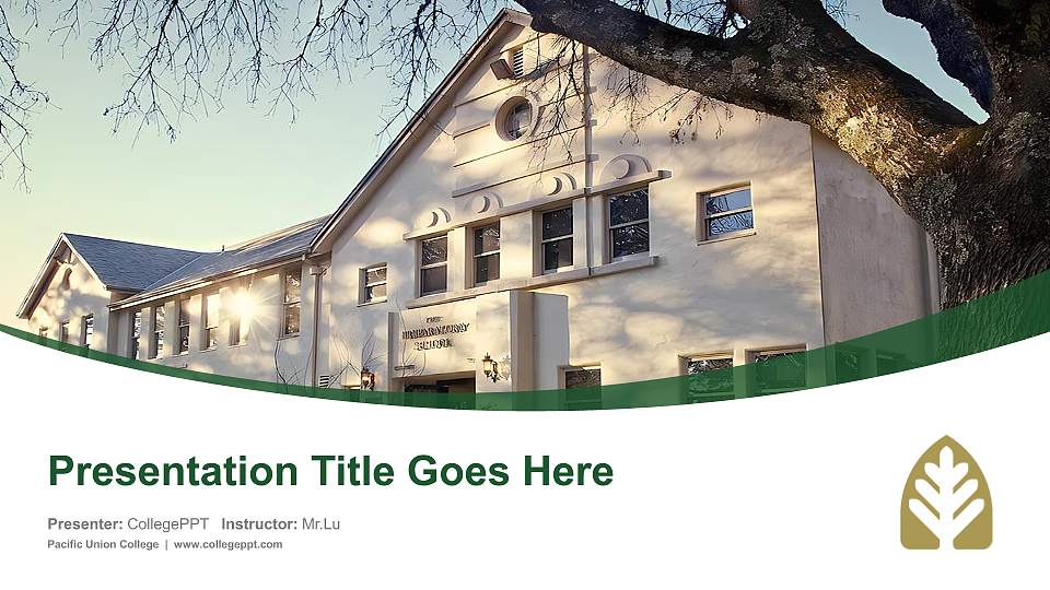 Pacific Union College Course/Courseware Creation PPT Template16:9 ratio PPT effect preview image