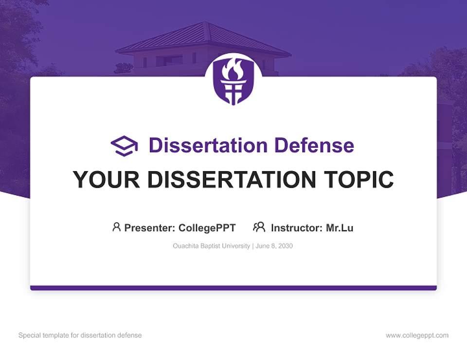 Ouachita Baptist University Graduation Thesis Defense PPT Template4:3 ratio PPT effect preview image7