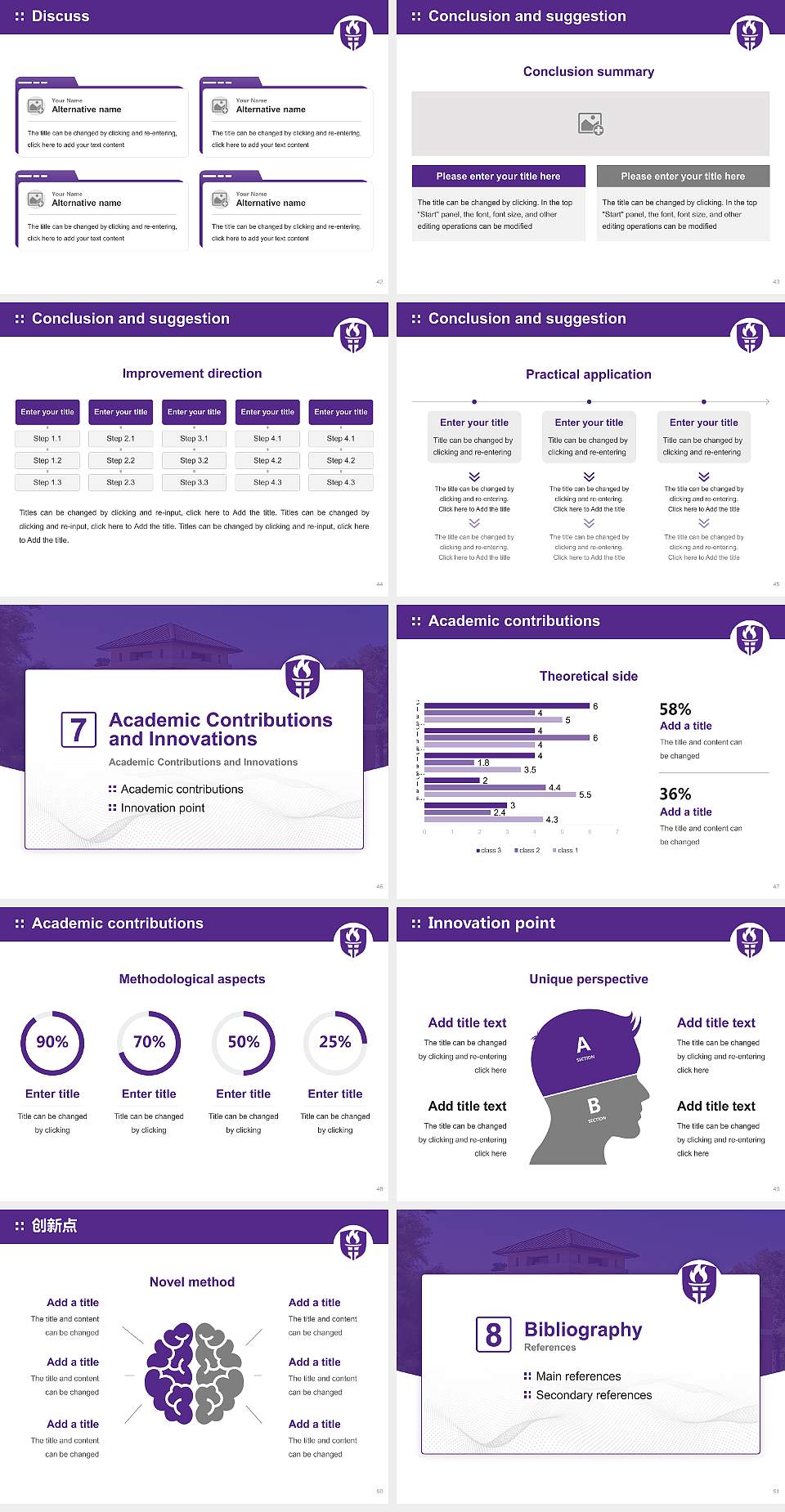 Ouachita Baptist University Graduation Thesis Defense PPT Template4:3 ratio PPT effect preview image6