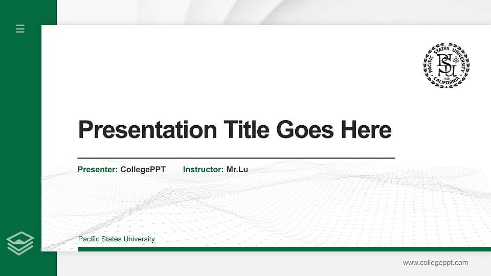 Pacific States University Thesis Proposal/Graduation Defense PPT Template16:9 ratio PPT effect preview image