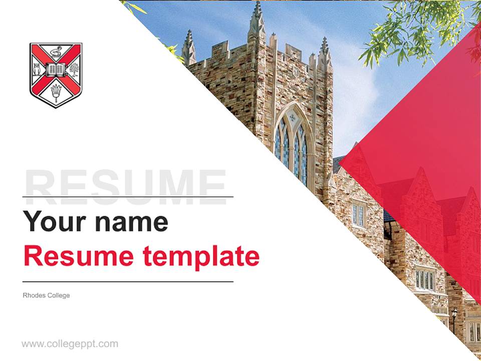 Rhodes College Resume PPT Template4:3 ratio PPT effect preview image5