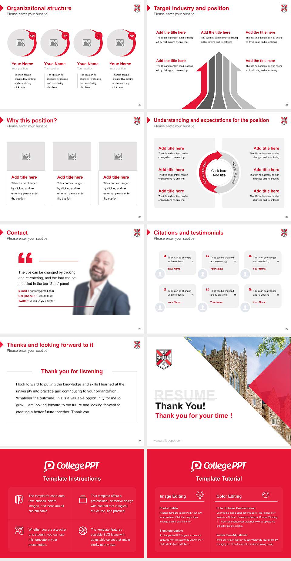 Rhodes College Resume PPT Template4:3 ratio PPT effect preview image4