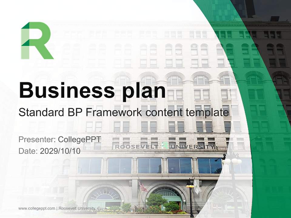 Roosevelt University Competition/Entrepreneurship Contest PPT Template4:3 ratio PPT effect preview image9