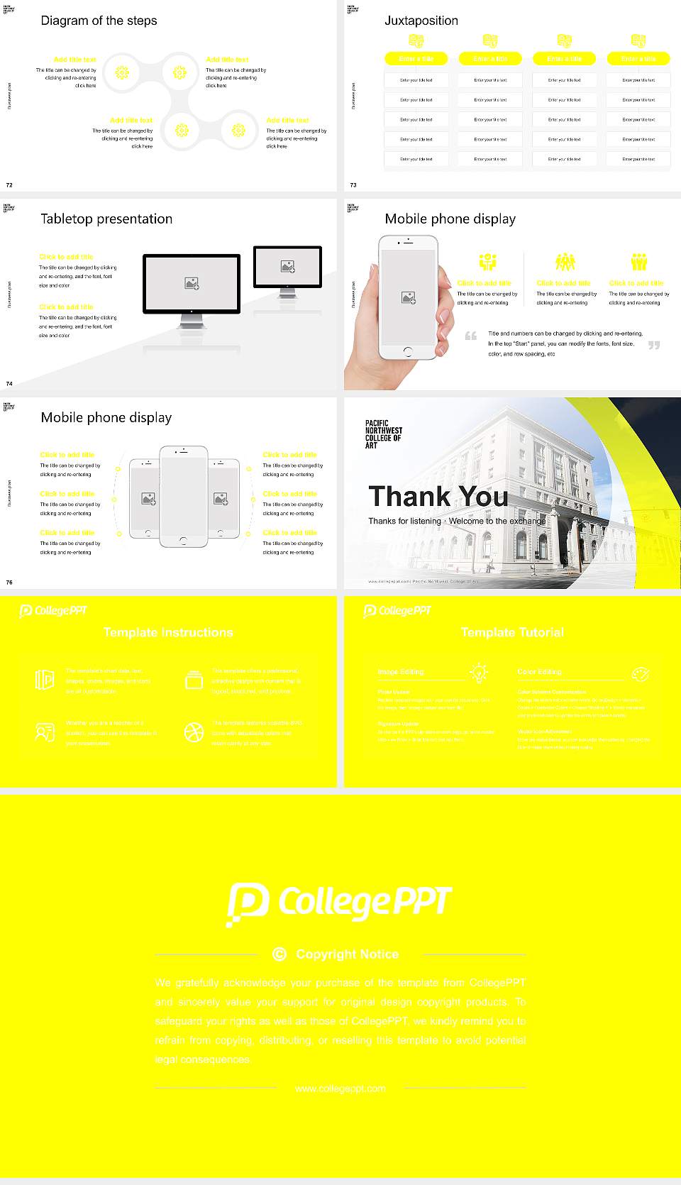 Pacific Northwest College of Art Competition/Entrepreneurship Contest PPT Template16:9 ratio PPT effect preview image9