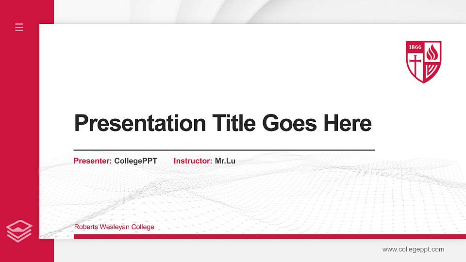 Roberts Wesleyan College Thesis Proposal/Graduation Defense PPT Template16:9 ratio PPT effect preview image