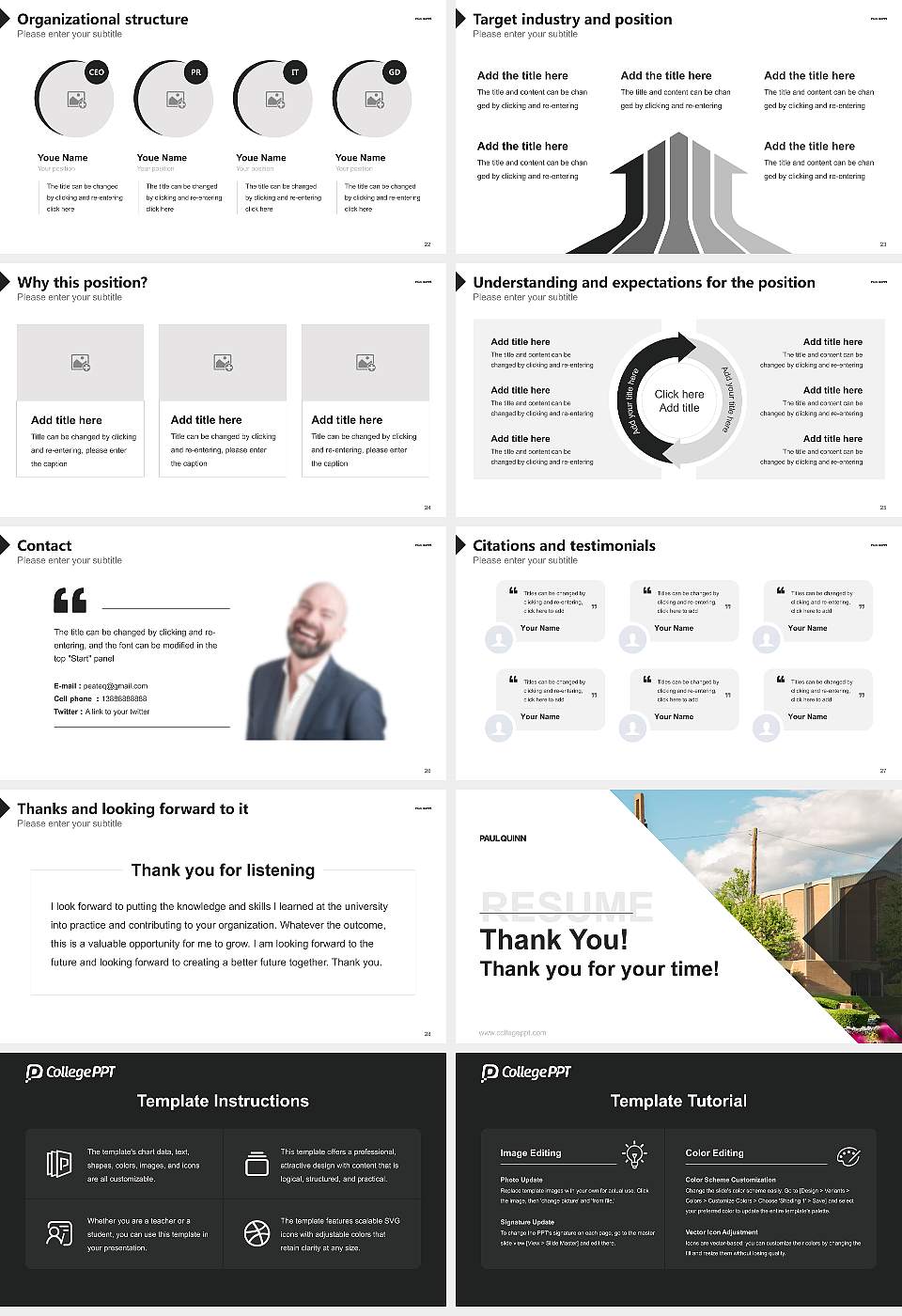 Paul Quinn College Resume PPT Template16:9 ratio PPT effect preview image4