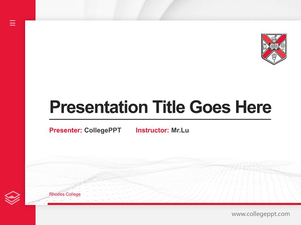 Rhodes College Thesis Proposal/Graduation Defense PPT Template4:3 ratio PPT effect preview image5