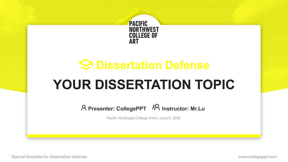 Pacific Northwest College of Art Graduation Thesis Defense PPT Template16:9 ratio PPT effect preview image