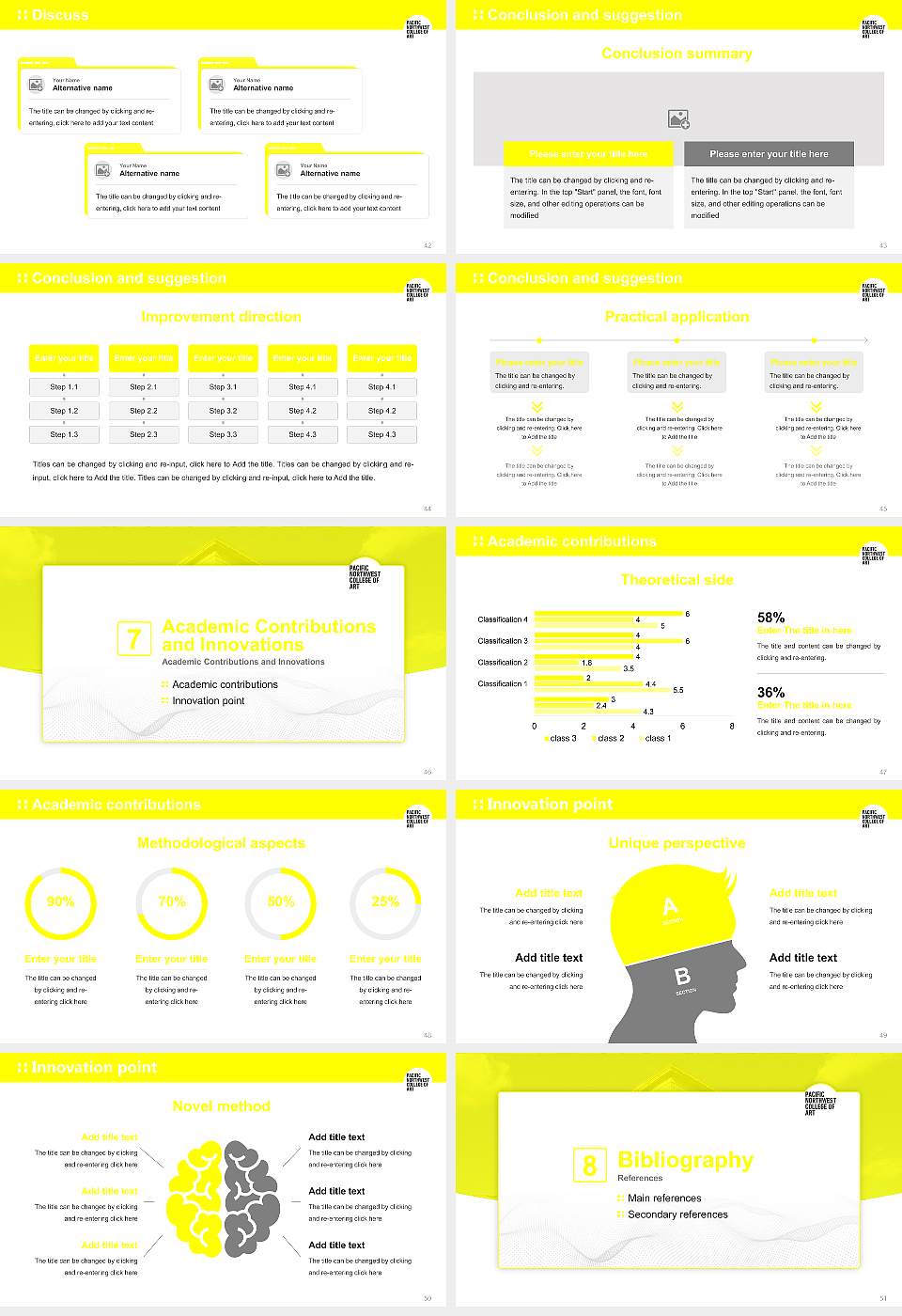 Pacific Northwest College of Art Graduation Thesis Defense PPT Template16:9 ratio PPT effect preview image6