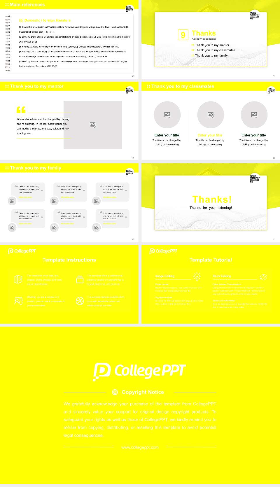 Pacific Northwest College of Art Graduation Thesis Defense PPT Template16:9 ratio PPT effect preview image7