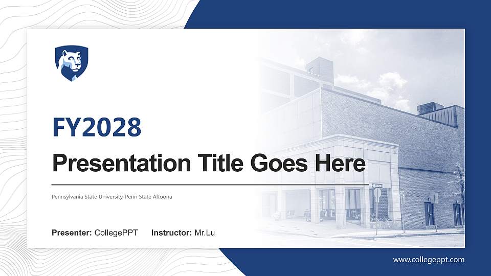 Pennsylvania State University-Penn State Altoona Academic Presentation/Research Findings Report PPT Template16:9 ratio PPT effect preview image