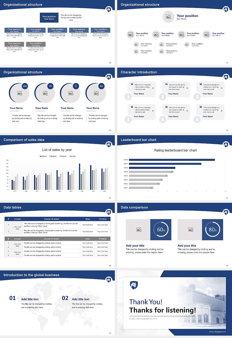 Pennsylvania State University-Penn State Altoona Academic Presentation/Research Findings Report PPT Template16:9 ratio PPT effect preview image4