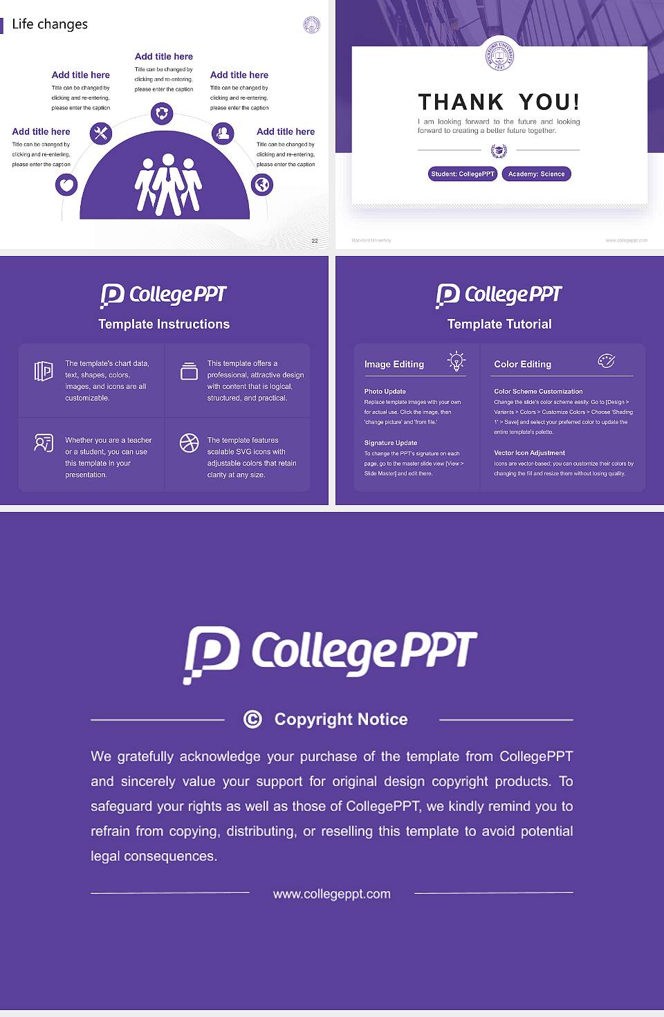 Rockford University National Scholarship Defense PPT Template4:3 ratio PPT effect preview image4