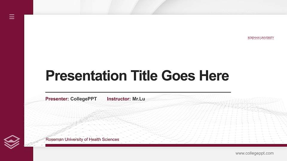 Roseman University of Health Sciences Thesis Proposal/Graduation Defense PPT Template16:9 ratio PPT effect preview image