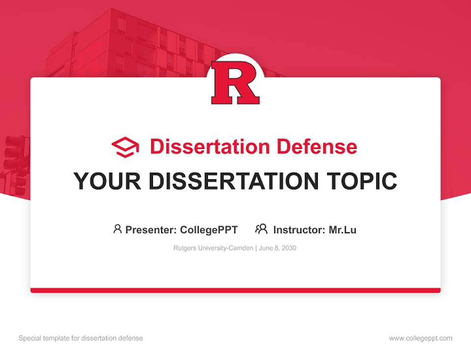 Rutgers University-Camden Graduation Thesis Defense PPT Template4:3 ratio PPT effect preview image7