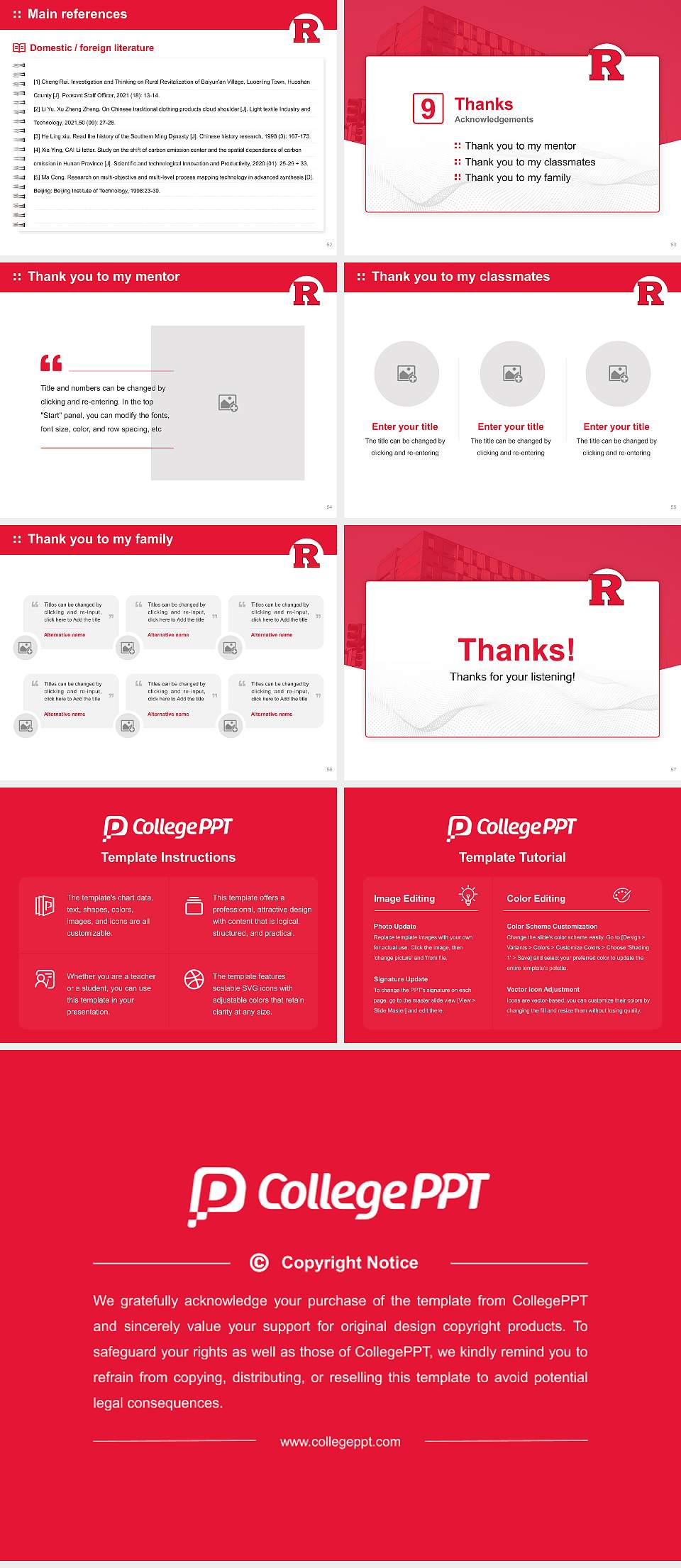 Rutgers University-Camden Graduation Thesis Defense PPT Template4:3 ratio PPT effect preview image7
