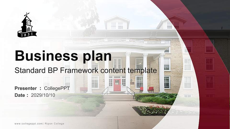 Ripon College Competition/Entrepreneurship Contest PPT Template16:9 ratio PPT effect preview image