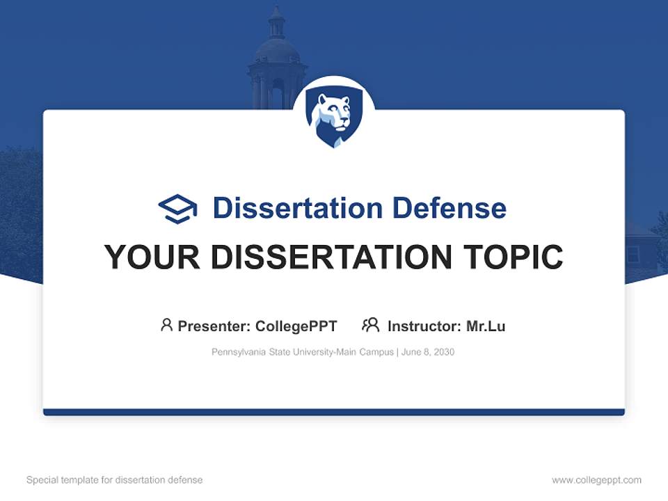 Pennsylvania State University-Main Campus Graduation Thesis Defense PPT Template4:3 ratio PPT effect preview image7