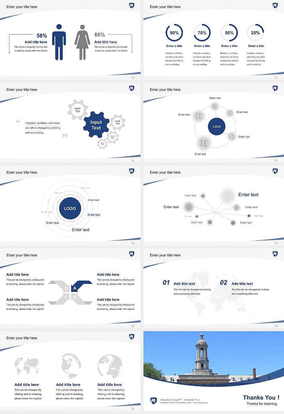 Pennsylvania State University-Main Campus Course/Courseware Creation PPT Template16:9 ratio PPT effect preview image4