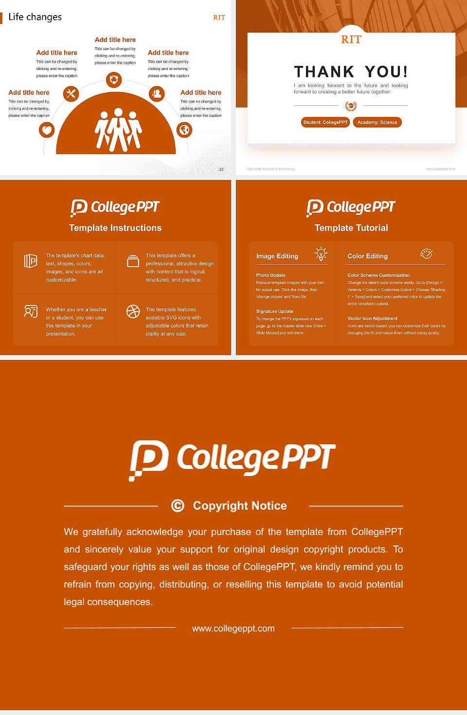 Rochester Institute of Technology National Scholarship Defense PPT Template4:3 ratio PPT effect preview image4