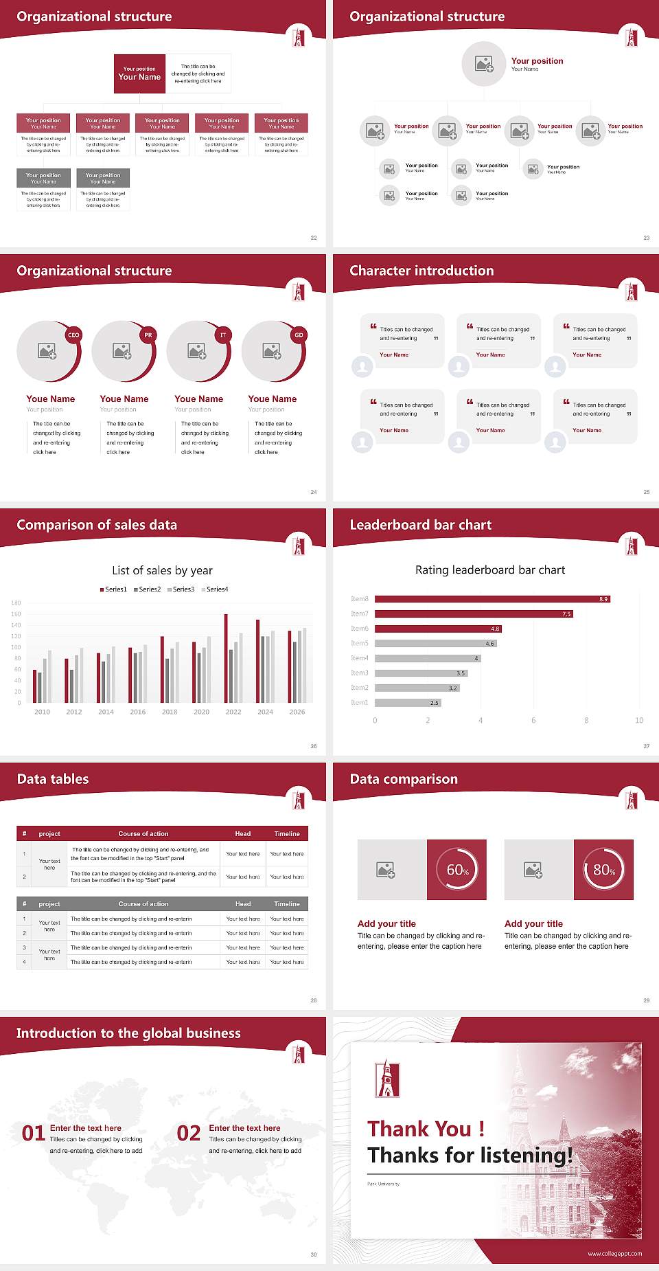 Park University Academic Presentation/Research Findings Report PPT Template4:3 ratio PPT effect preview image4