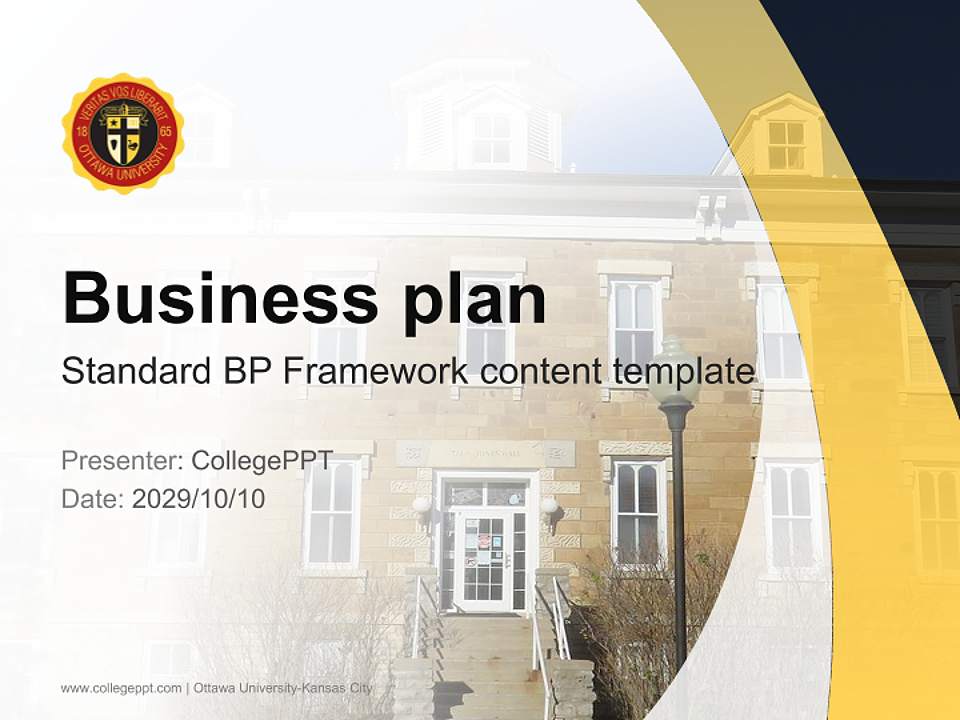 Ottawa University-Kansas City Competition/Entrepreneurship Contest PPT Template4:3 ratio PPT effect preview image9