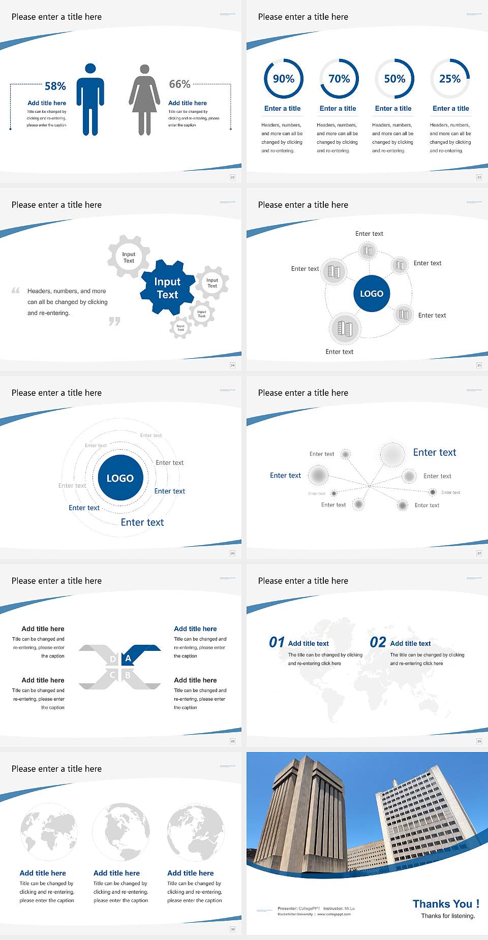 Rockefeller University Course/Courseware Creation PPT Template4:3 ratio PPT effect preview image4