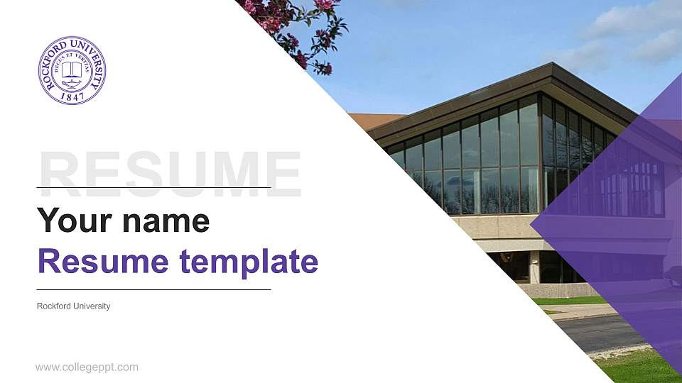Rockford University Resume PPT Template16:9 ratio PPT effect preview image