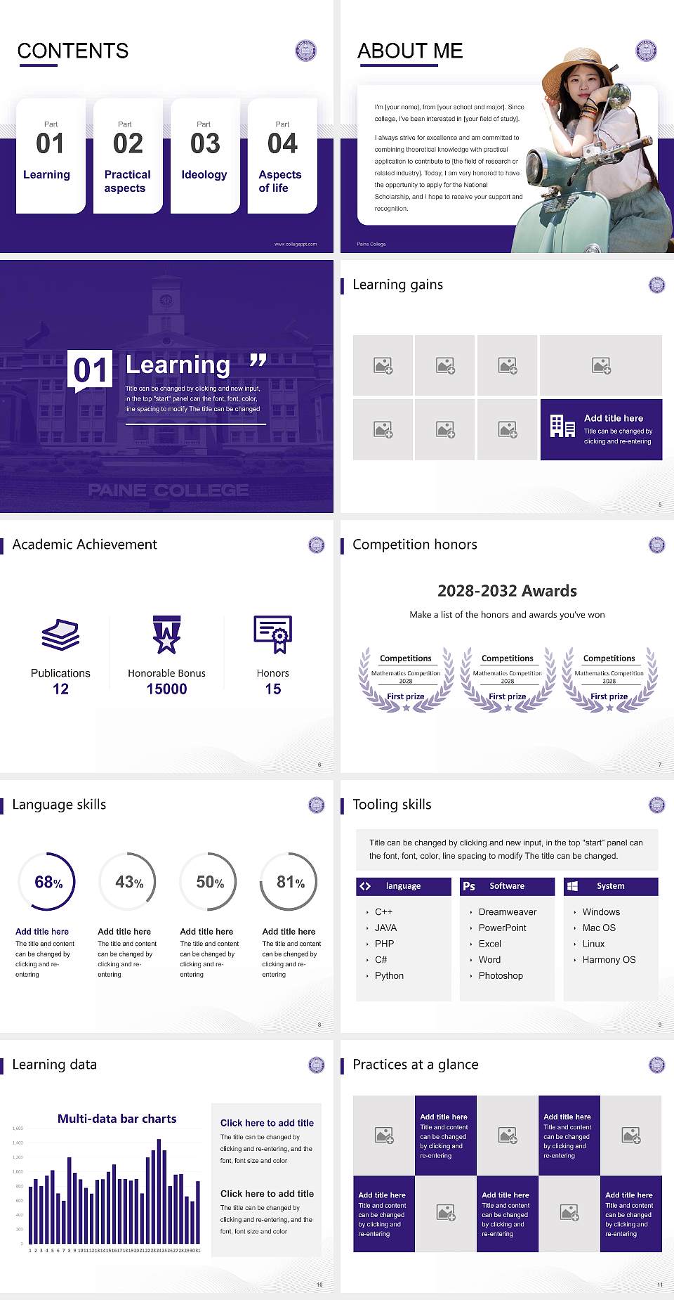Paine College National Scholarship Defense PPT Template4:3 ratio PPT effect preview image2