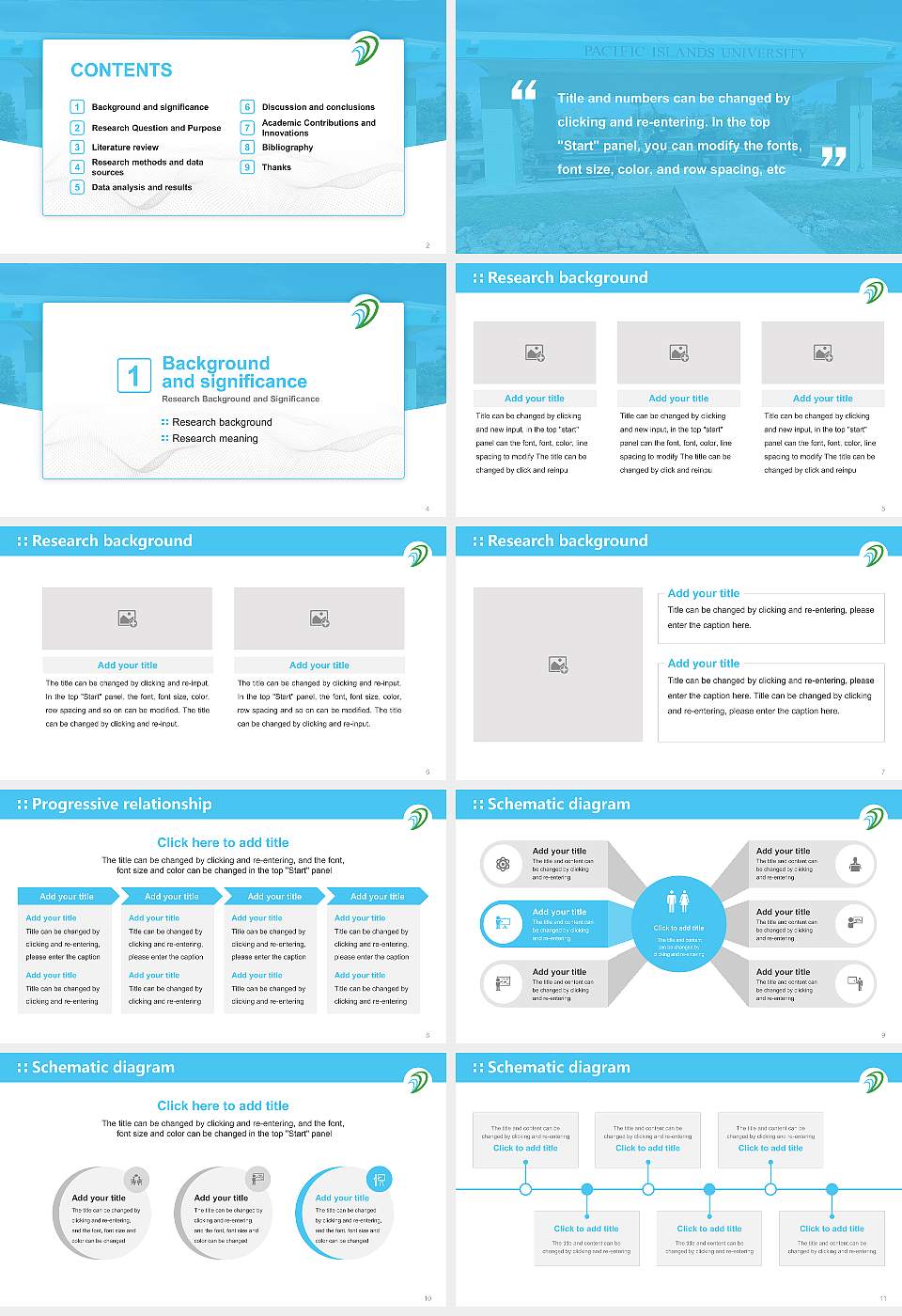 Pacific Islands University Graduation Thesis Defense PPT Template16:9 ratio PPT effect preview image2