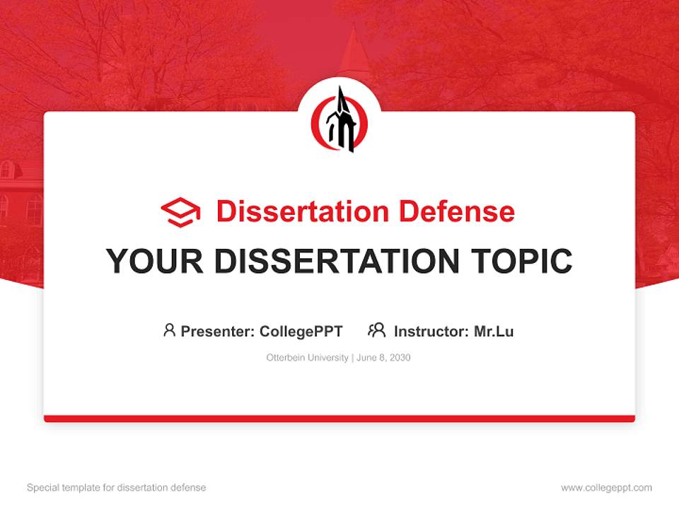 Otterbein University Graduation Thesis Defense PPT Template4:3 ratio PPT effect preview image7