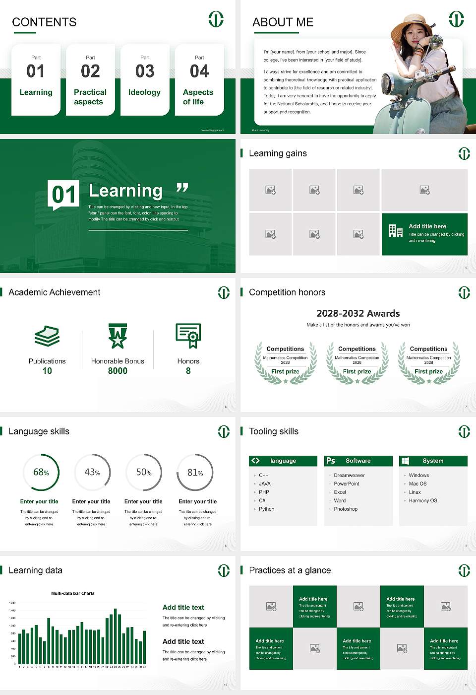 Rush University National Scholarship Defense PPT Template16:9 ratio PPT effect preview image2