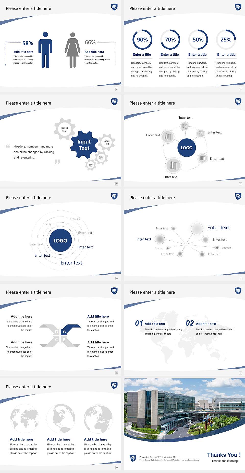 Pennsylvania State University-College of Medicine Course/Courseware Creation PPT Template4:3 ratio PPT effect preview image4