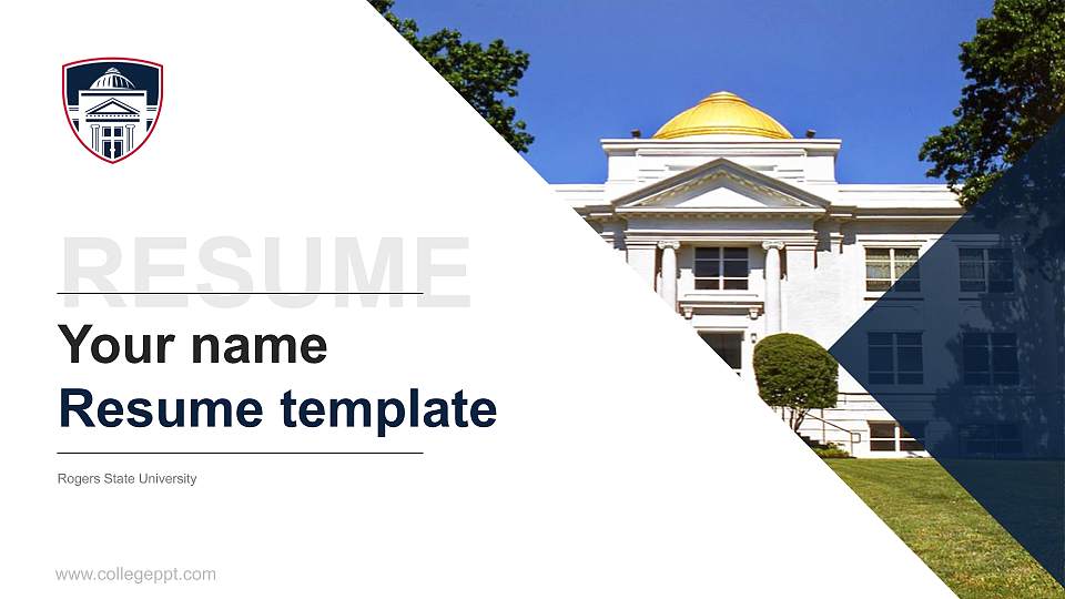 Rogers State University Resume PPT Template16:9 ratio PPT effect preview image