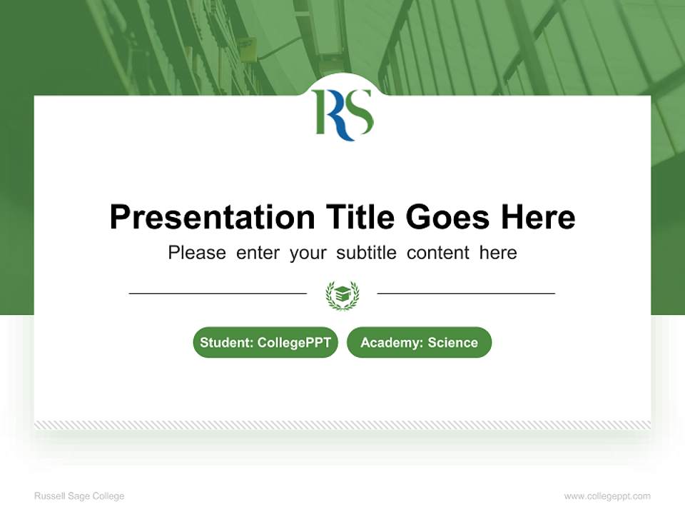 Russell Sage College National Scholarship Defense PPT Template4:3 ratio PPT effect preview image4