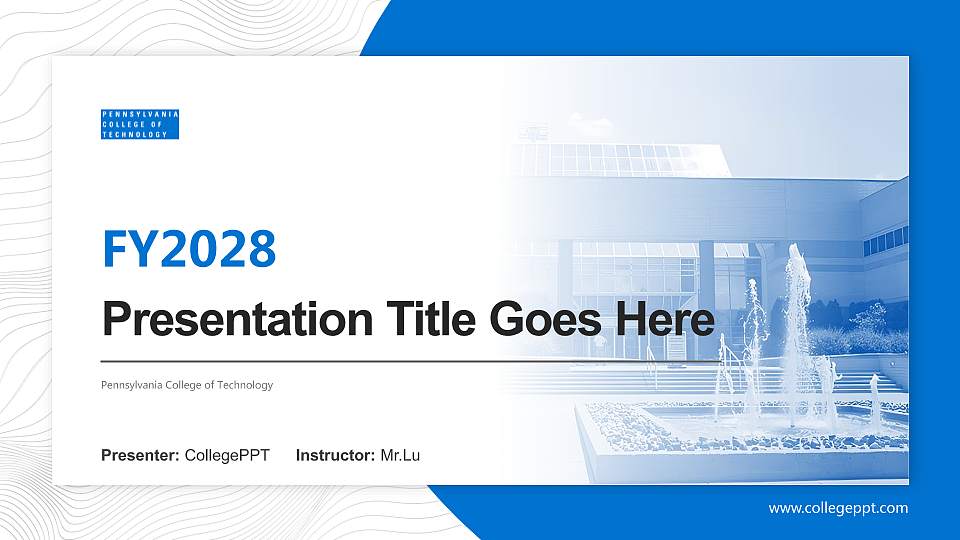 Pennsylvania College of Technology Academic Presentation/Research Findings Report PPT Template16:9 ratio PPT effect preview image