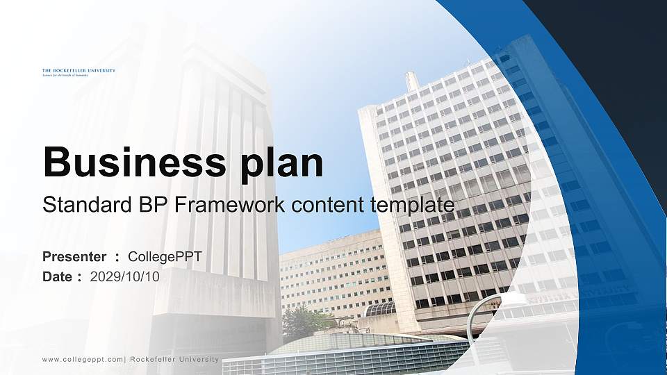 Rockefeller University Competition/Entrepreneurship Contest PPT Template16:9 ratio PPT effect preview image