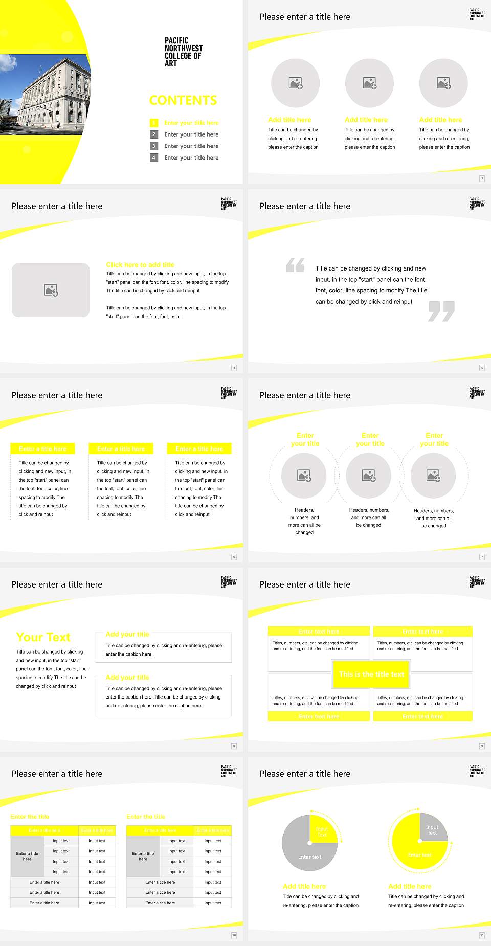 Pacific Northwest College of Art Course/Courseware Creation PPT Template4:3 ratio PPT effect preview image2