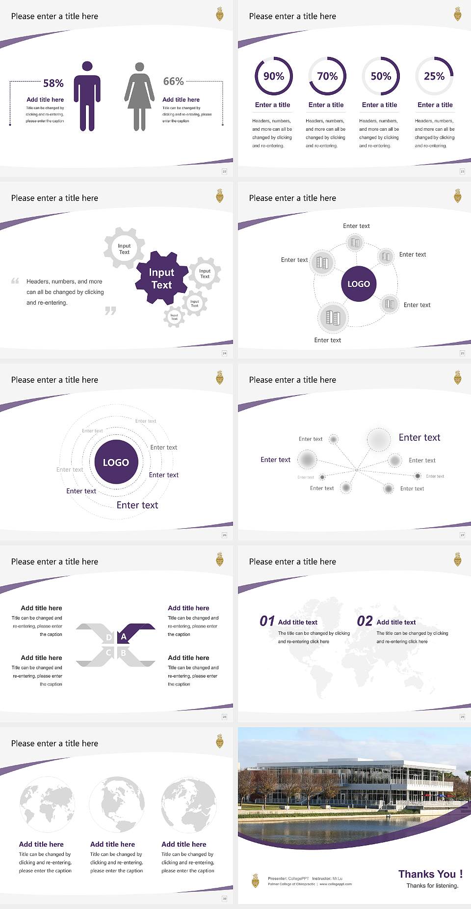 Palmer College of Chiropractic Course/Courseware Creation PPT Template4:3 ratio PPT effect preview image4
