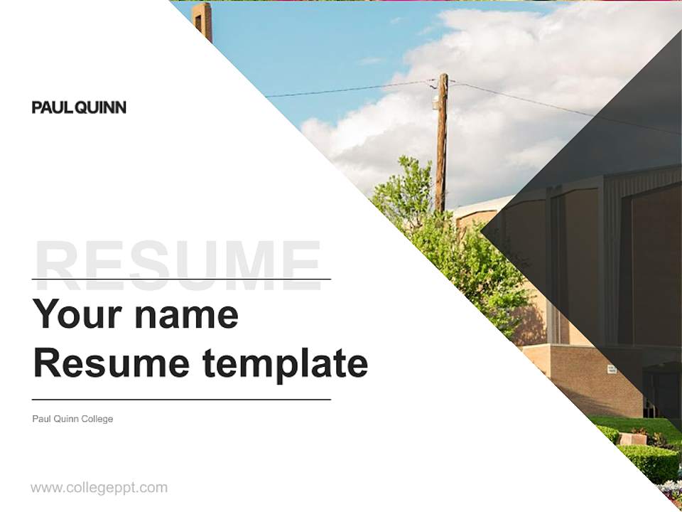 Paul Quinn College Resume PPT Template4:3 ratio PPT effect preview image5