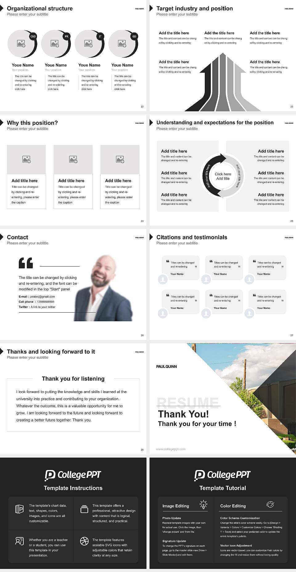 Paul Quinn College Resume PPT Template4:3 ratio PPT effect preview image4