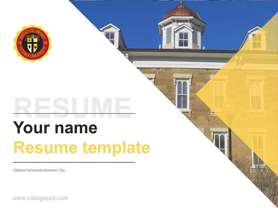 Ottawa University-Kansas City Resume PPT Template4:3 ratio PPT effect preview image5