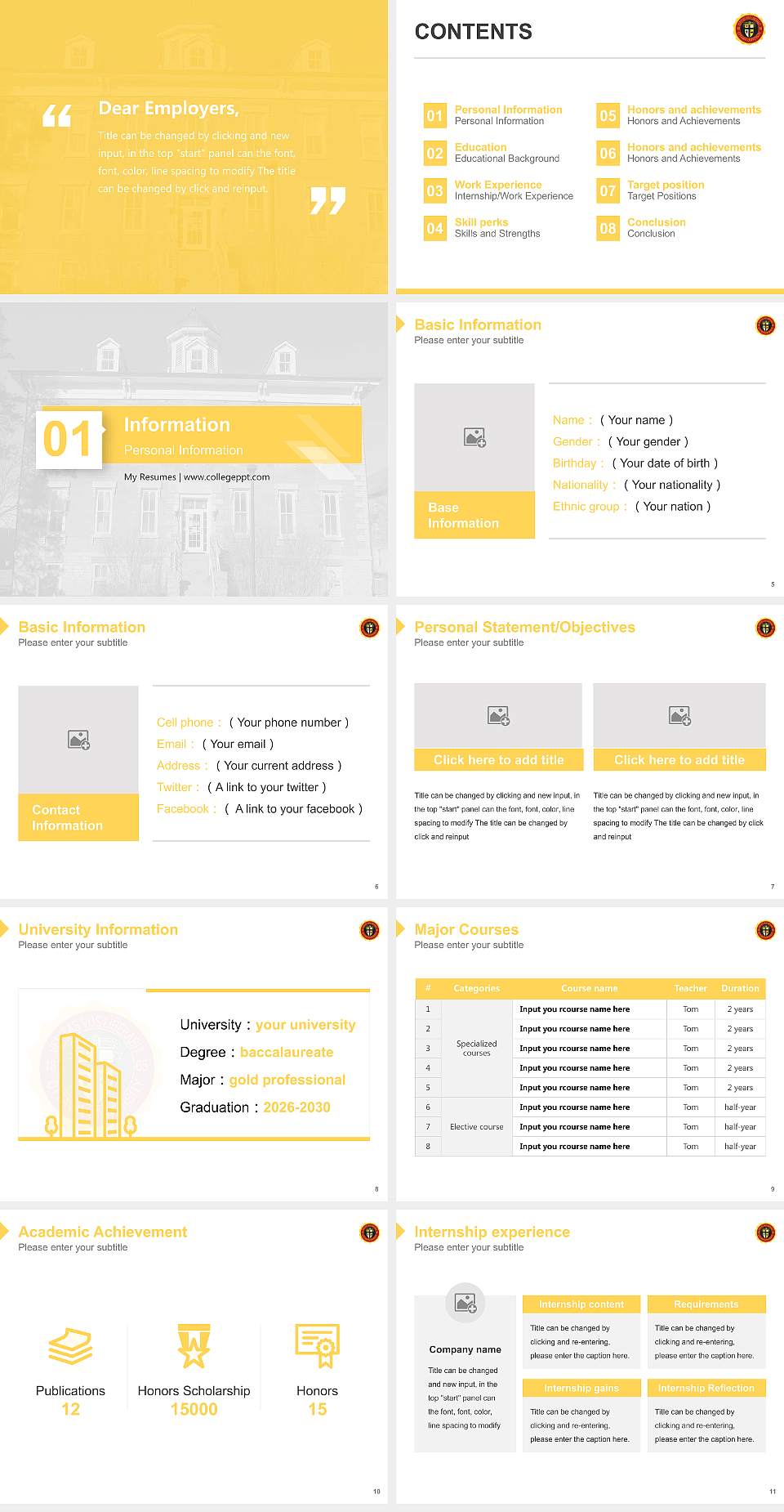 Ottawa University-Kansas City Resume PPT Template4:3 ratio PPT effect preview image2